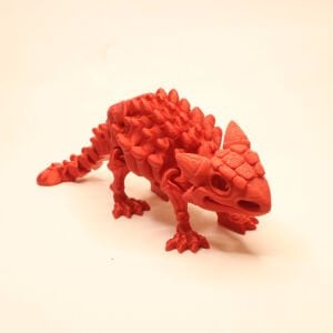 ANKYLOSAURUS FOSİL DİNAZOR 3D HAREKETLİ MODEL KIRMIZI